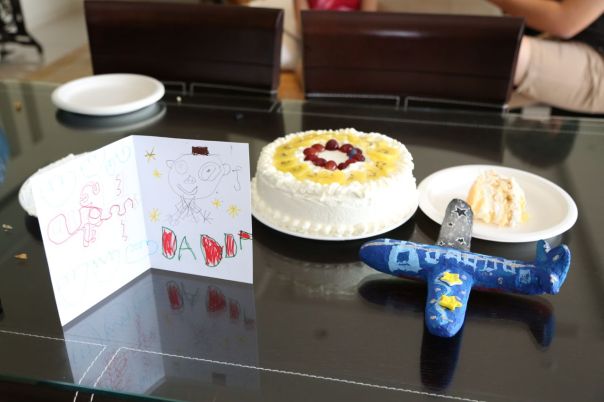 Dad has birthday in a few days. I made him a present and a birthday card.